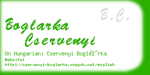 boglarka cservenyi business card